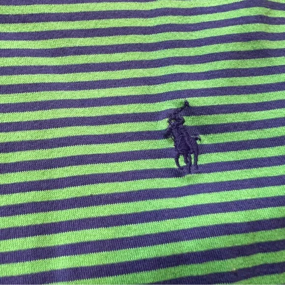 Polo Ralph Lauren Mid Pines Golf Striped Polo Shirt Green Blue Men’s M - Picture 4 of 8